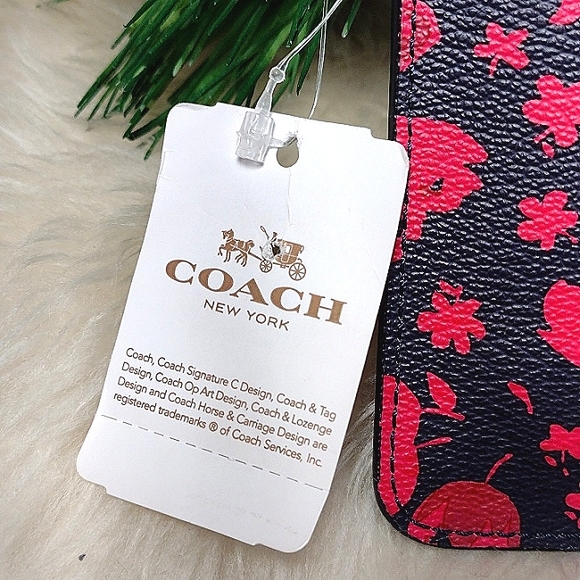 NWT Coach floral leather wristlet clutch - Picture 10 of 11